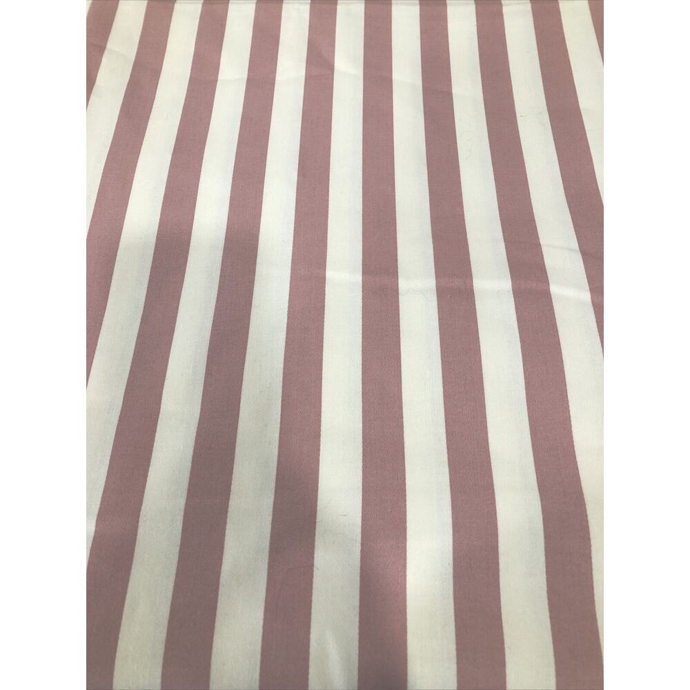 Richloom Fabric Original Screen Print Drapery Rose/Off White Striped Cotton 8Yds